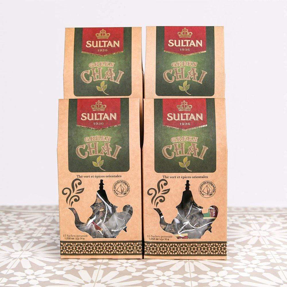 Multipacks of 4 or 10 Green Chai Oriental Spices Green Tea - 15 Pyramid Tea Bags 2gr TapClickBuy