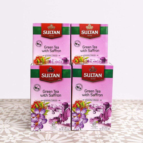 Multipacks of 4 or 10 Green Tea with Saffron 20 tea bags x 1.6 gr TapClickBuy