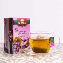 Load image into Gallery viewer, Multipacks of 4 or 10 Green Tea with Saffron 20 tea bags x 1.6 gr TapClickBuy