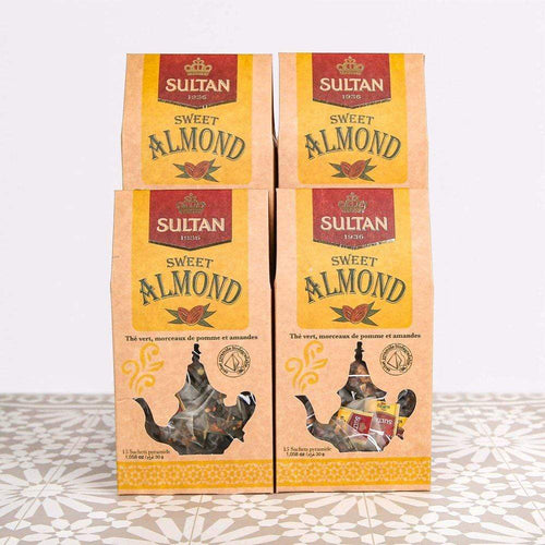 Multipacks of 4 or 10 Sweet Almond Apple and Almond Green Tea - 15 Pyramid Tea Bags 2gr TapClickBuy