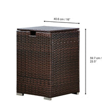 Load image into Gallery viewer, Outdoor Garden Rattan Fire Pit 9kg Gas Bottle Tank Storage, Brown TapClickBuy