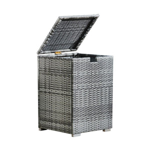 Outdoor Garden Rattan Fire Pit 9kg Gas Bottle Tank Storage, Grey TapClickBuy