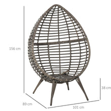 Load image into Gallery viewer, Outdoor Indoor Rattan Egg Chair Wicker Weave Teardrop Chair with Cushion TapClickBuy