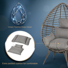 Load image into Gallery viewer, Outdoor Indoor Rattan Egg Chair Wicker Weave Teardrop Chair with Cushion TapClickBuy