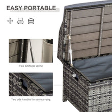 Load image into Gallery viewer, PE Rattan Bench Patio Wicker Storage Basket Seat Furniture w/ Cushion TapClickBuy
