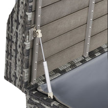 Load image into Gallery viewer, PE Rattan Bench Patio Wicker Storage Basket Seat Furniture w/ Cushion TapClickBuy