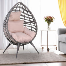 Load image into Gallery viewer, PE Rattan Outdoor Egg Chair w/ Cushion Grey TapClickBuy