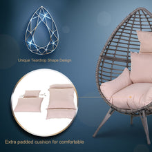 Load image into Gallery viewer, PE Rattan Outdoor Egg Chair w/ Cushion Grey TapClickBuy