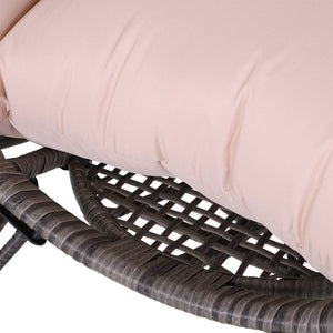 PE Rattan Outdoor Egg Chair w/ Cushion Grey TapClickBuy