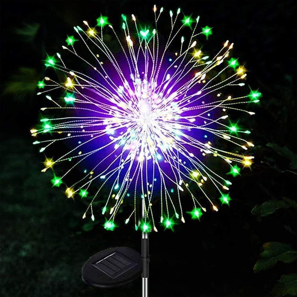 Planet Solar 90 Multi-Colour Starburst Solar Powered Outdoor Garden Path Stake Lights TapClickBuy