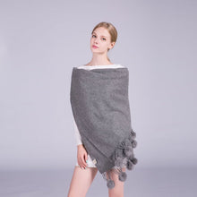 Load image into Gallery viewer, Pom Pom Scarf in Soft &amp; Cosy Wool with Tassels TapClickBuy