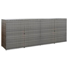 Load image into Gallery viewer, Quadruple Wheelie Bin Shed Anthracite 305x78x120 cm Poly Rattan TapClickBuy