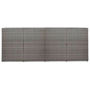 Quadruple Wheelie Bin Shed Anthracite 305x78x120 cm Poly Rattan TapClickBuy