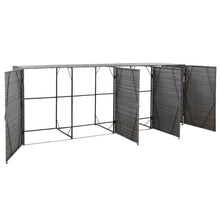 Load image into Gallery viewer, Quadruple Wheelie Bin Shed Anthracite 305x78x120 cm Poly Rattan TapClickBuy