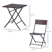 Load image into Gallery viewer, Rattan Bistro Set: 1 x table, 2 x chairs-Brown TapClickBuy