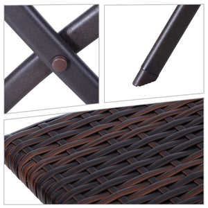 Rattan Bistro Set: 1 x table, 2 x chairs-Brown TapClickBuy