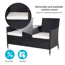 Load image into Gallery viewer, Rattan Chair Set W/Middle Tea Table-Black TapClickBuy