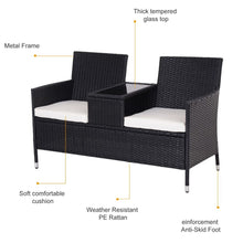 Load image into Gallery viewer, Rattan Chair Set W/Middle Tea Table-Black TapClickBuy