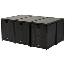 Load image into Gallery viewer, Rattan Dining Set, 11 PC-Black TapClickBuy