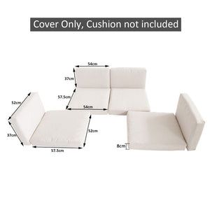 Rattan Furniture Cushion Cover Replacement Set, 8 pcs-Cream TapClickBuy