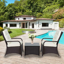 Load image into Gallery viewer, Rattan Garden Furniture 3 PCs Sofa Chair Table Bistro Set Wicker Weave TapClickBuy