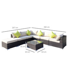 Load image into Gallery viewer, Rattan Garden Sofa Set, 8 Pcs-Brown TapClickBuy