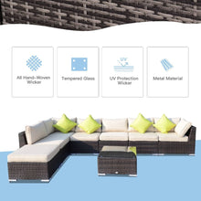 Load image into Gallery viewer, Rattan Garden Sofa Set, 8 Pcs-Brown TapClickBuy