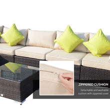 Load image into Gallery viewer, Rattan Garden Sofa Set, 8 Pcs-Brown TapClickBuy