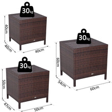 Load image into Gallery viewer, Rattan Nesting Table Set Three Piece Stacking Coffee Side Garden Outdoor TapClickBuy