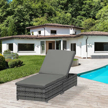 Load image into Gallery viewer, Rattan Outdoor Garden Reclining Sun Lounger Grey TapClickBuy