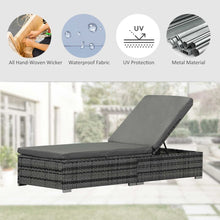 Load image into Gallery viewer, Rattan Outdoor Garden Reclining Sun Lounger Grey TapClickBuy