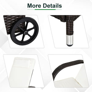 Rattan Recliner Lounger Set-Brown TapClickBuy