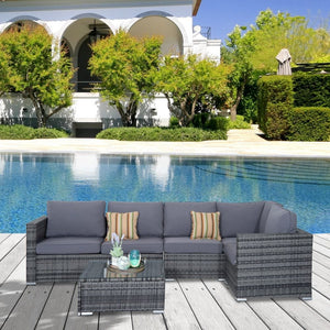 Rattan Set, 4 PC-Grey TapClickBuy