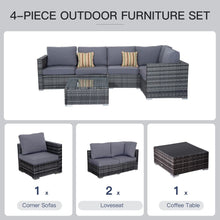 Load image into Gallery viewer, Rattan Set, 4 PC-Grey TapClickBuy