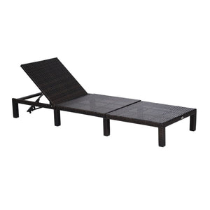 Rattan Sun Lounger Bed-Brown TapClickBuy