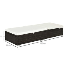 Load image into Gallery viewer, Rattan Sun Lounger Brown with Cushion � TapClickBuy
