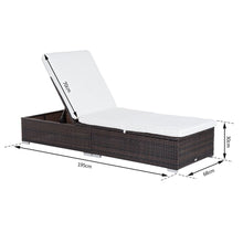 Load image into Gallery viewer, Rattan Sun Lounger Brown with Cushion � TapClickBuy