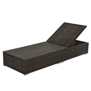 Rattan Sun Lounger Brown with Cushion � TapClickBuy