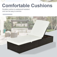 Load image into Gallery viewer, Rattan Sun Lounger Brown with Cushion � TapClickBuy