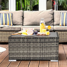 Load image into Gallery viewer, Rattan Wicker Patio Coffee Table Ready to Use Outdoor Furniture Suitable for Garden Backyard Deep Grey TapClickBuy