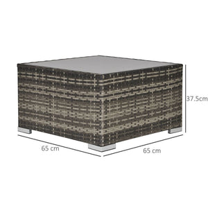 Rattan Wicker Patio Coffee Table Ready to Use Outdoor Furniture Suitable for Garden Backyard Deep Grey TapClickBuy