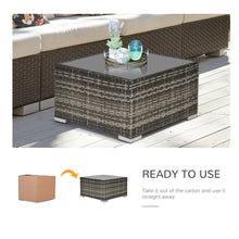 Load image into Gallery viewer, Rattan Wicker Patio Coffee Table Ready to Use Outdoor Furniture Suitable for Garden Backyard Deep Grey TapClickBuy