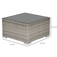 Load image into Gallery viewer, Rattan Wicker Patio Coffee Table Ready to Use Outdoor Furniture Suitable for Garden Backyard Grey TapClickBuy