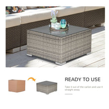 Load image into Gallery viewer, Rattan Wicker Patio Coffee Table Ready to Use Outdoor Furniture Suitable for Garden Backyard Grey TapClickBuy