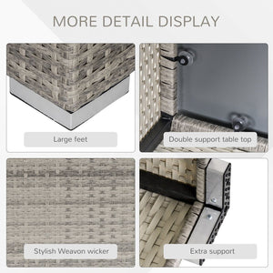 Rattan Wicker Patio Coffee Table Ready to Use Outdoor Furniture Suitable for Garden Backyard Grey TapClickBuy