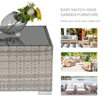 Load image into Gallery viewer, Rattan Wicker Patio Coffee Table Ready to Use Outdoor Furniture Suitable for Garden Backyard Grey TapClickBuy