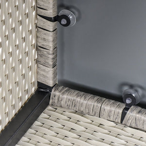 Rattan Wicker Patio Coffee Table Ready to Use Outdoor Furniture Suitable for Garden Backyard Grey TapClickBuy