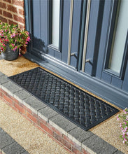 Load image into Gallery viewer, Reddish Iron-Effect Doormat Rubber Lattice Design Waterproof Non-Sli Black TapClickBuy