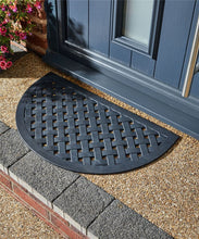 Load image into Gallery viewer, Reddish Iron-Effect Doormat Rubber Lattice Design Waterproof Non-Sli Black TapClickBuy