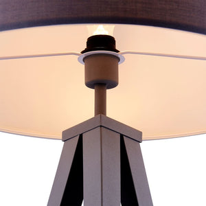 Romanza Tripod Standing Floor Lamp & Shade, Modern Lighting, Grey TapClickBuy